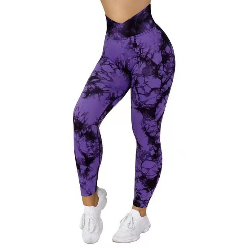 Seamless Tie Dye Leggings Women Yoga Pants Push up Sport Fitness Running Gym Leggings