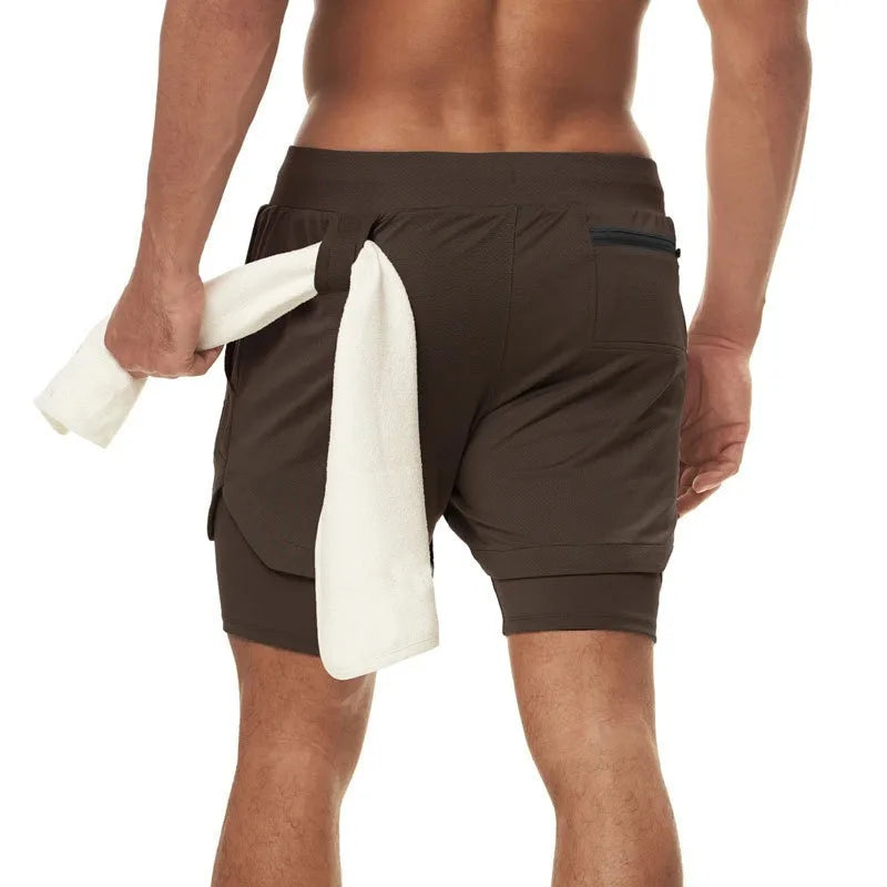 Men’s Gym Shorts, Breathable Fitness Shorts with Inner Pocket