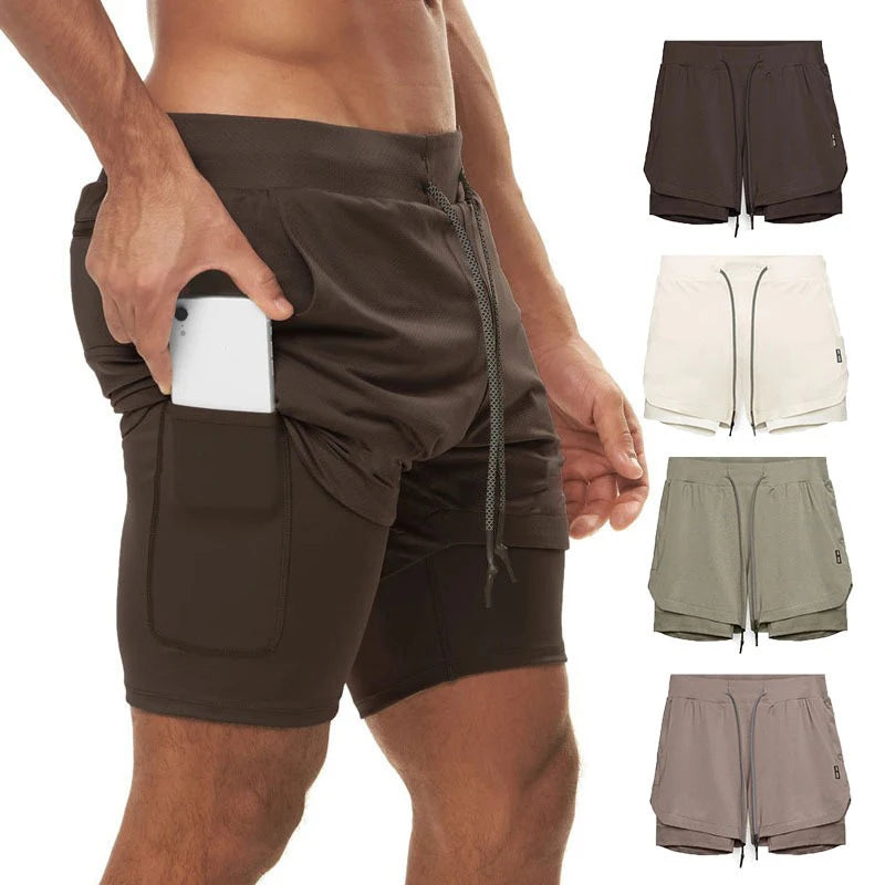 Men’s Gym Shorts, Breathable Fitness Shorts with Inner Pocket