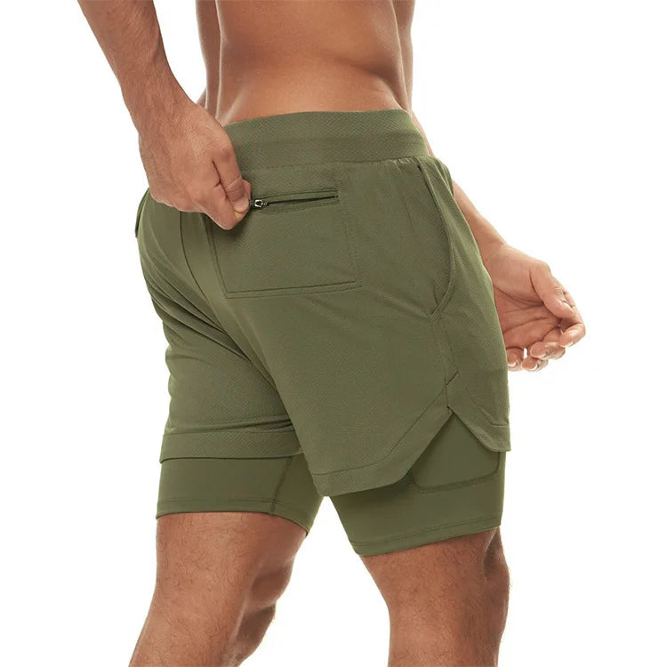 Men’s Gym Shorts, Breathable Fitness Shorts with Inner Pocket