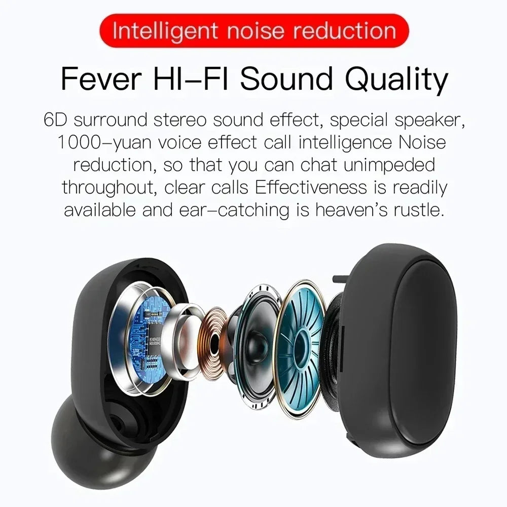 Wireless Bluetooth Earbuds, Earphones with Microphone & Noise Reduction