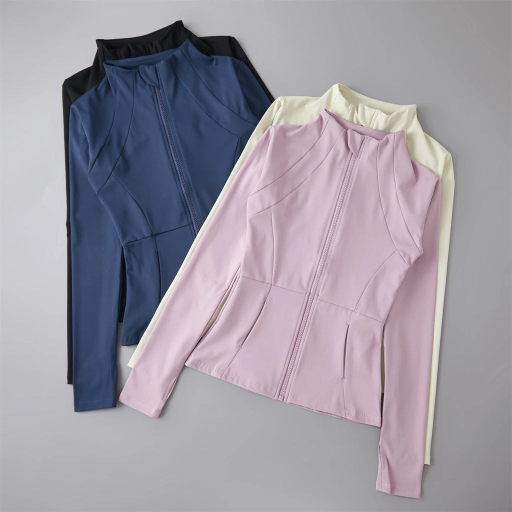Women’s Activewear Long Sleeve Jacket, Lightweight Running & Workout Windbreaker