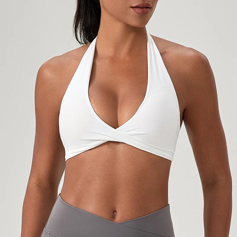 Women’s Halter Neck Sports Bra, Supportive Fitness & Training Bra
