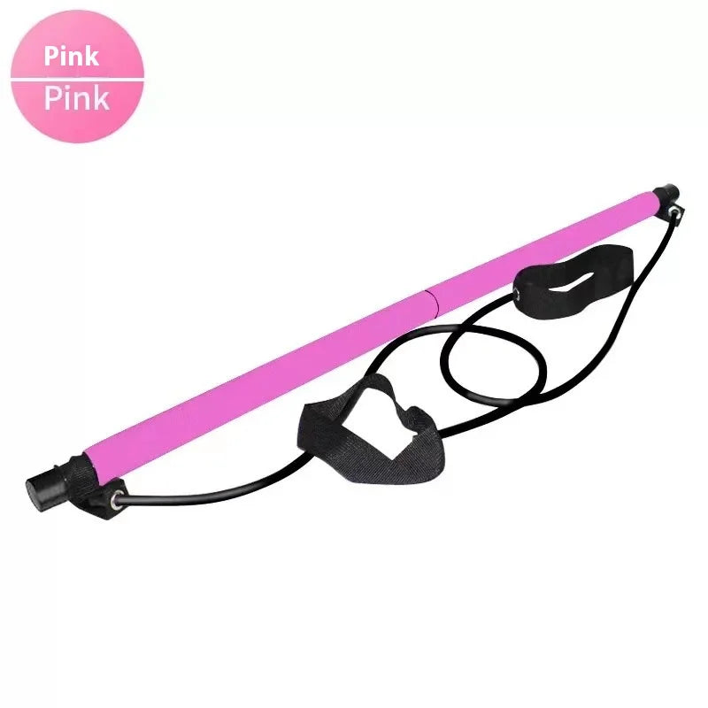 Pilates Bar Kit, Adjustable Fitness Stick with Resistance Bands