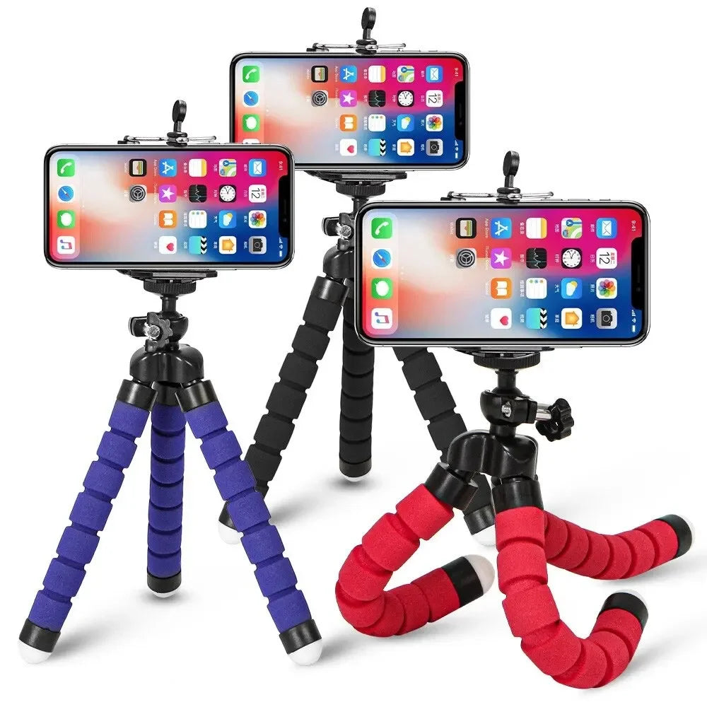 Flexible Phone Tripod, Mini Smartphone Stand with Adjustable Grip