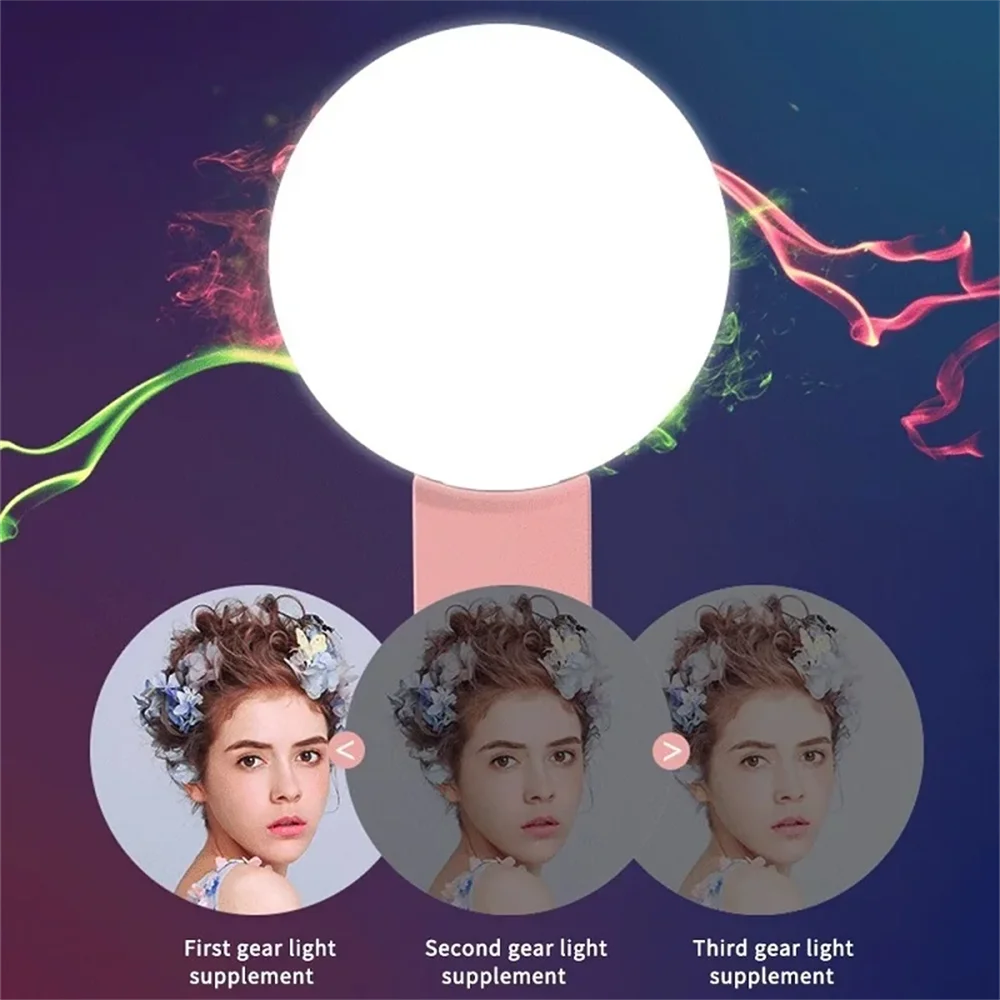 Portable LED Selfie Light, USB Rechargeable Clip-On Ring Light for Phones