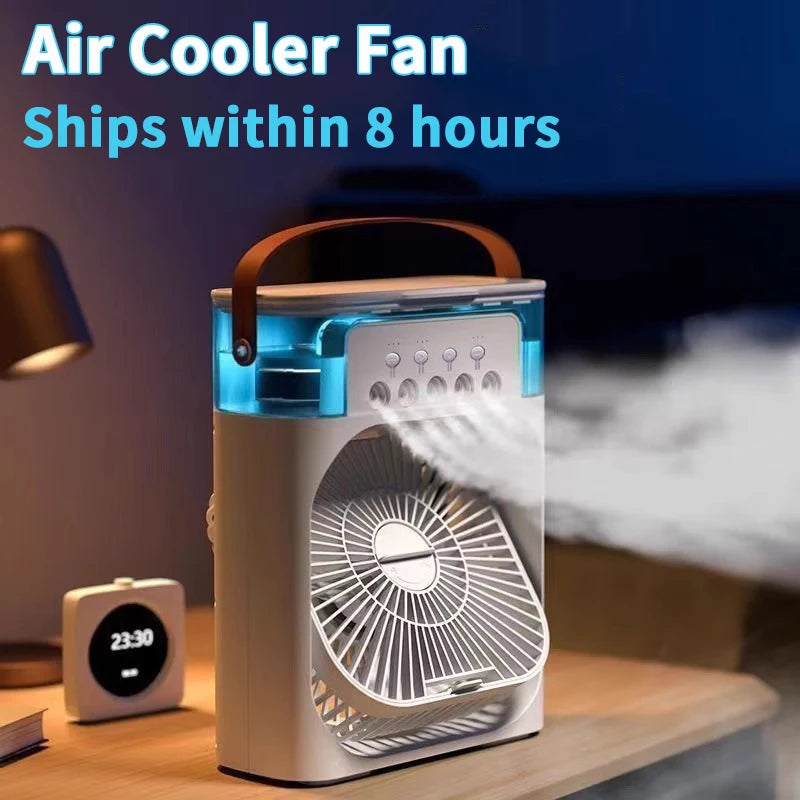 3-in-1 Portable Air Cooler, Fan, Humidifier & LED Night Light Air Adjustment Fan Office Home Fan