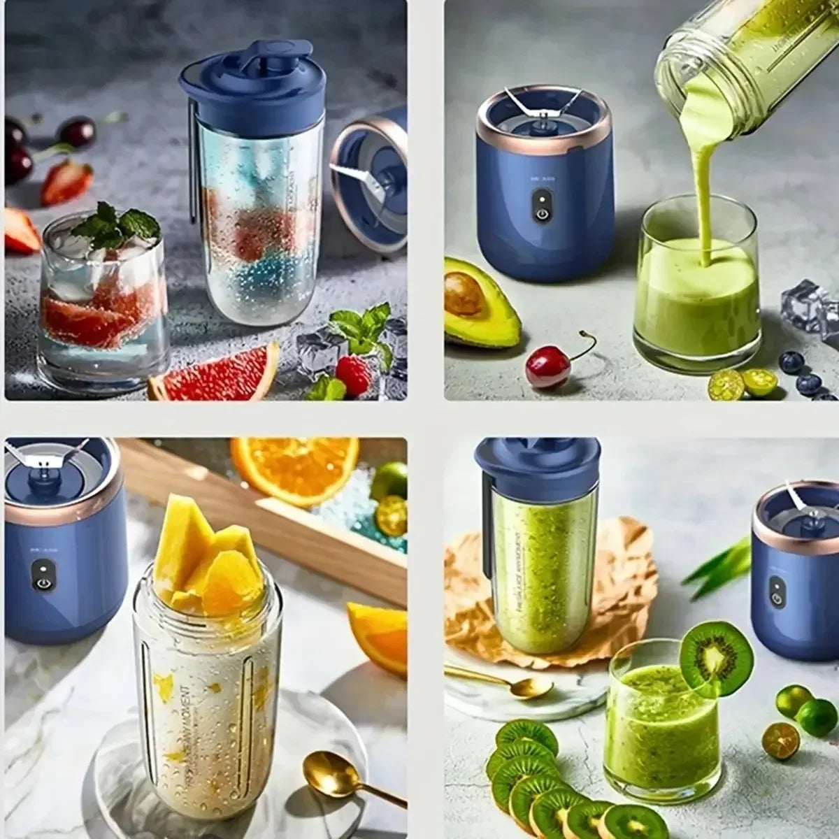 Portable USB Blender 400ml, Rechargeable Smoothie & Juice Maker for Travel