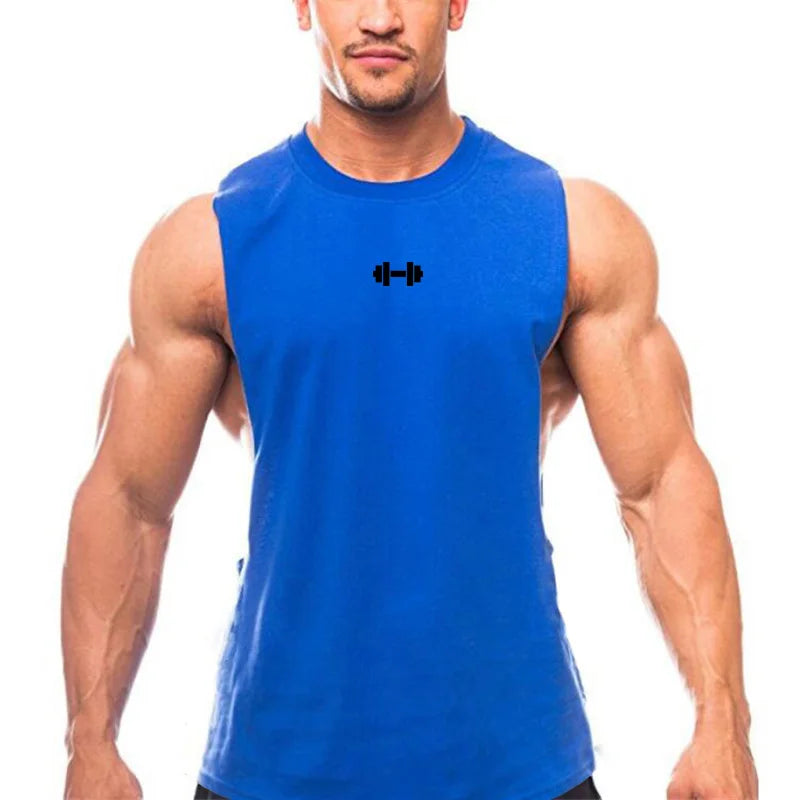 Men’s Cotton Training Vest, Breathable Sleeveless Gym & Workout Tank Top