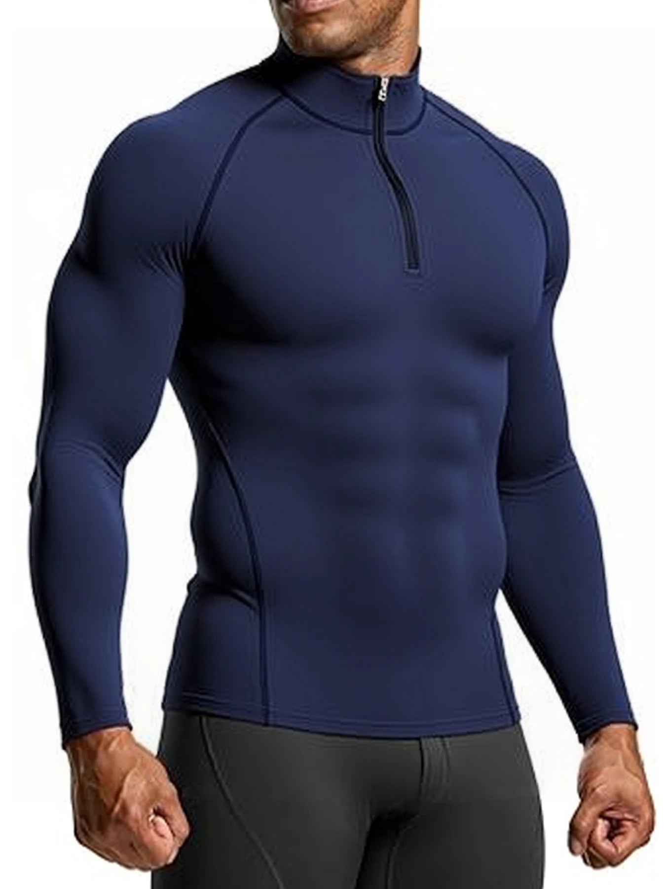 Men's Long Sleeve Performance Training Top, Quick-Dry Breathable Gym & Running Shirt