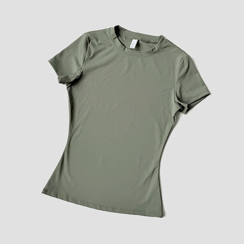 Women’s Seamless Yoga Top, Short Sleeve Fitness & Training T-Shirt