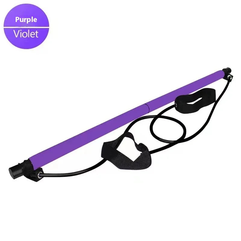 Pilates Bar Kit, Adjustable Fitness Stick with Resistance Bands