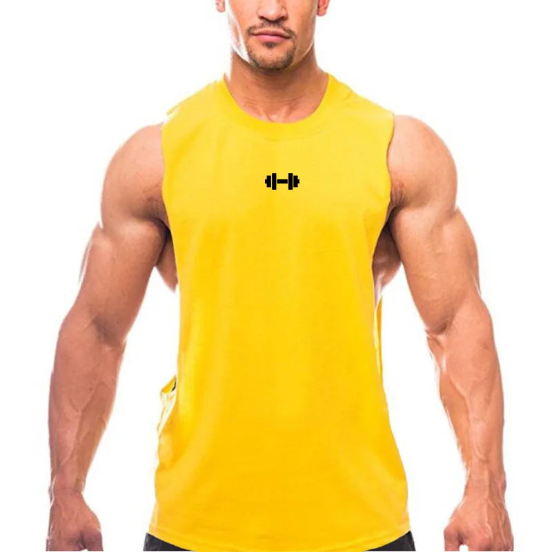 Men’s Cotton Training Vest, Breathable Sleeveless Gym & Workout Tank Top