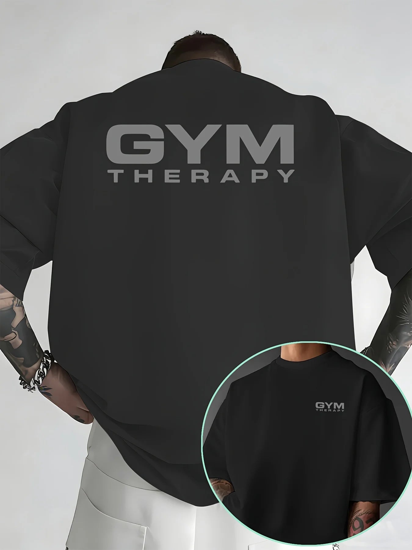 "Gym Therapy" Men’s Premium Cotton T-Shirt, Workout & Casual Wear