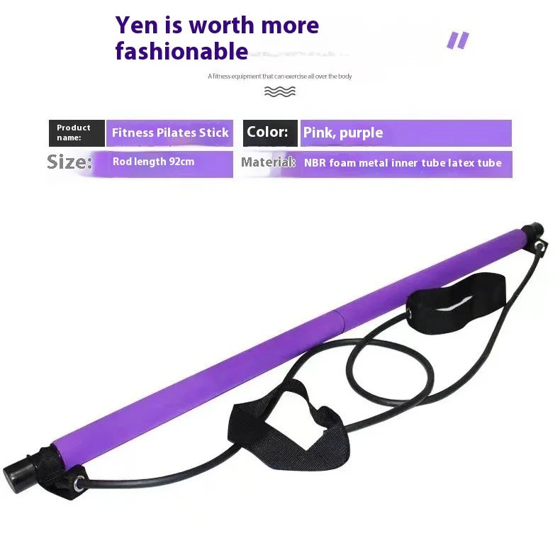 Pilates Bar Kit, Adjustable Fitness Stick with Resistance Bands