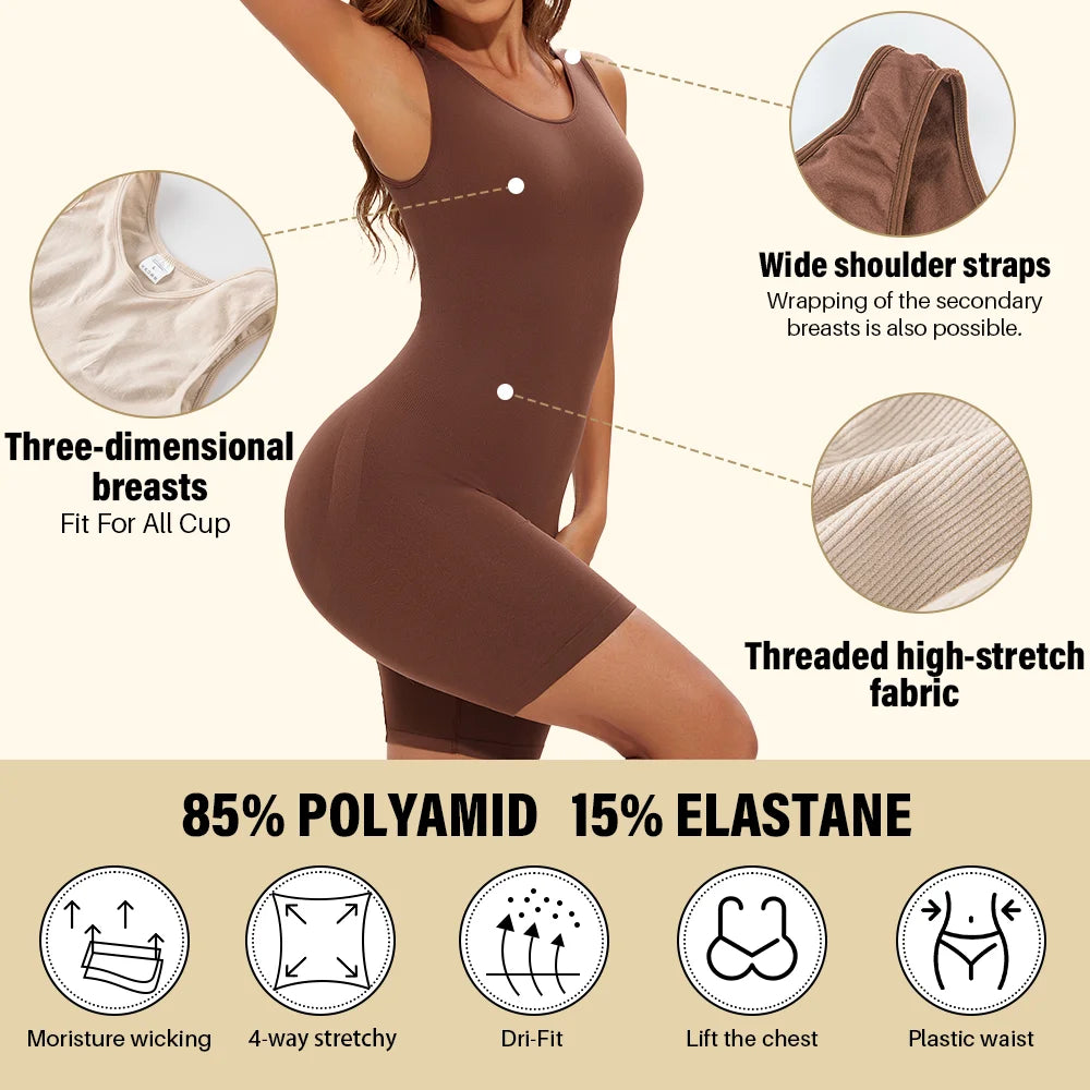 Women’s Seamless Shapewear Bodysuit, Full Coverage Sculpting Body Shaper