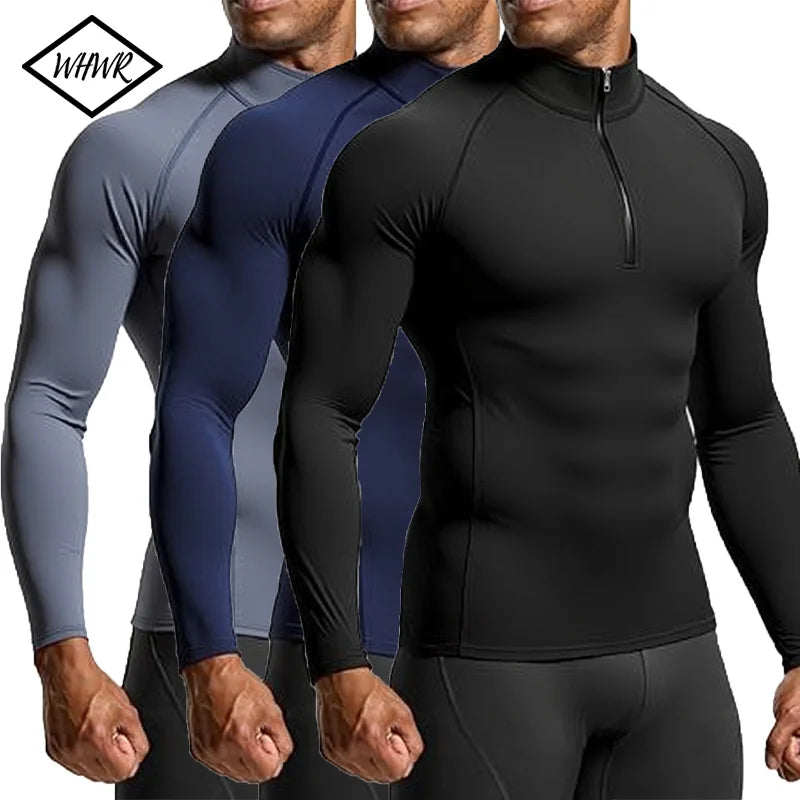 Men's Long Sleeve Performance Training Top, Quick-Dry Breathable Gym & Running Shirt