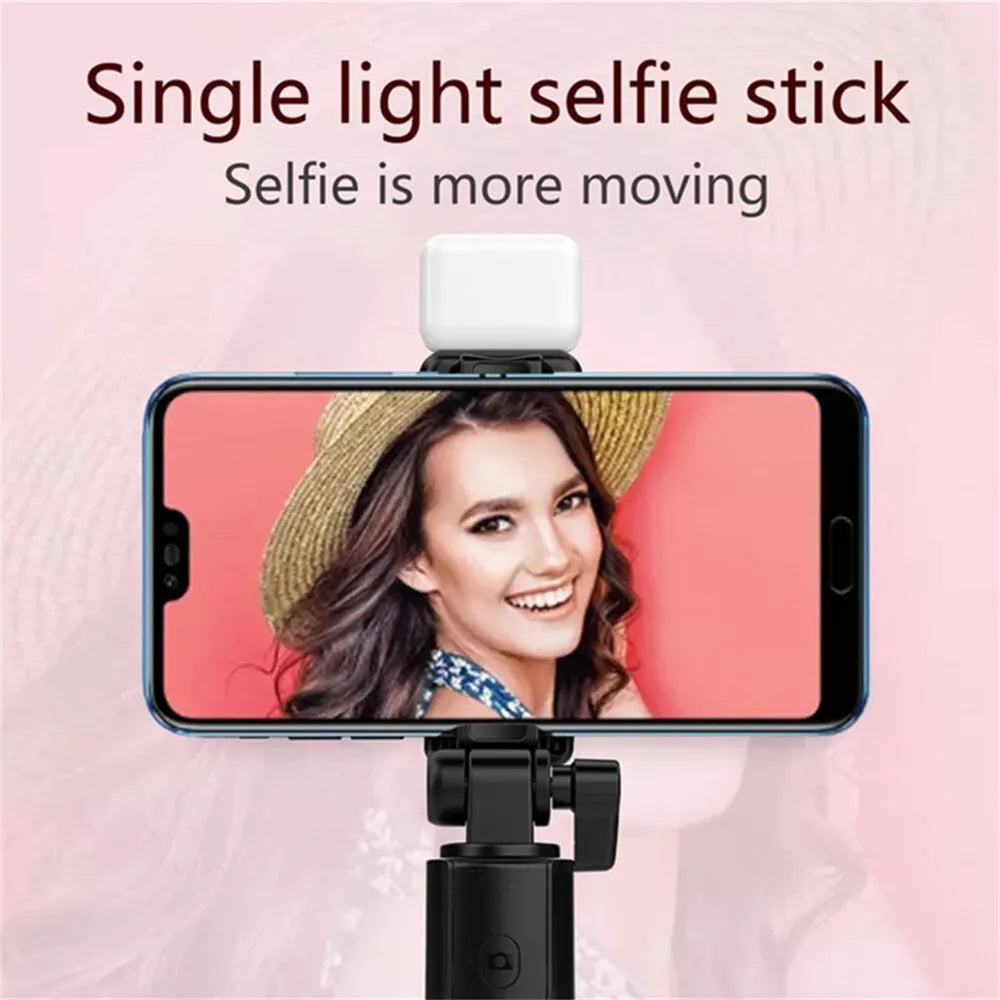 Bluetooth Selfie Stick Tripod, Extendable Phone Stand with Remote & Fill Light