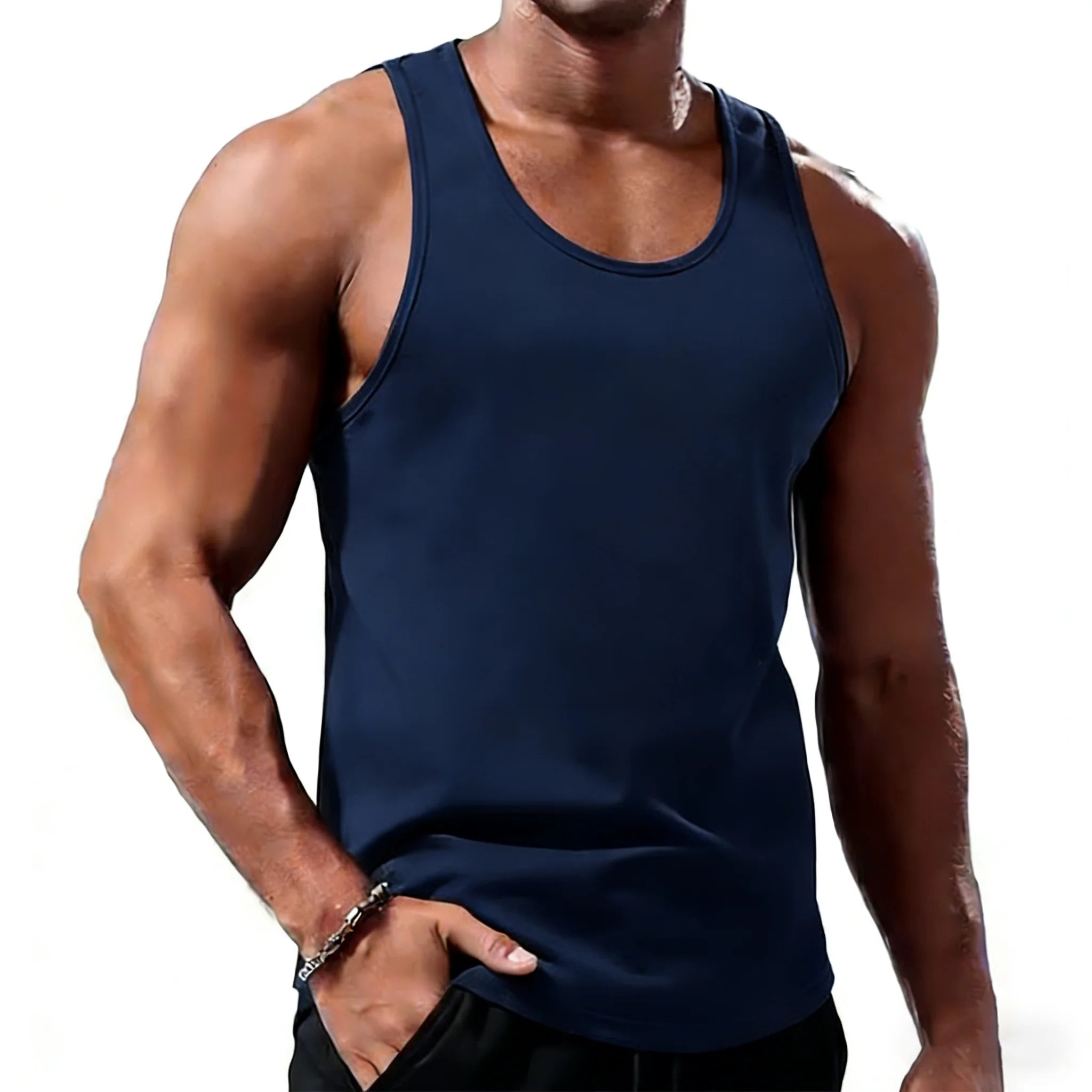 Men’s Mesh Gym Vest, Breathable Sleeveless Training Tank Top