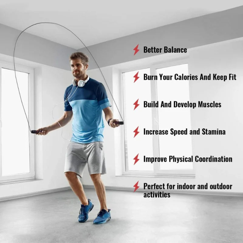 Adjustable Speed Skipping Rope, Portable Fitness Jump Rope for All Levels's Gym
