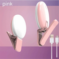 Portable LED Selfie Light, USB Rechargeable Clip-On Ring Light for Phones