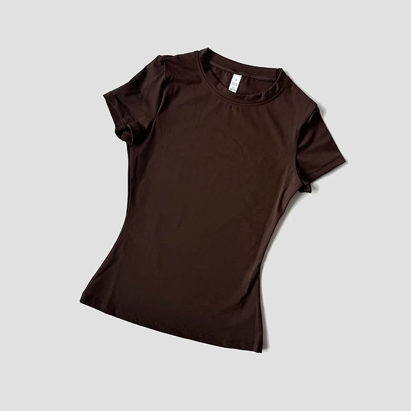 Women’s Seamless Yoga Top, Short Sleeve Fitness & Training T-Shirt