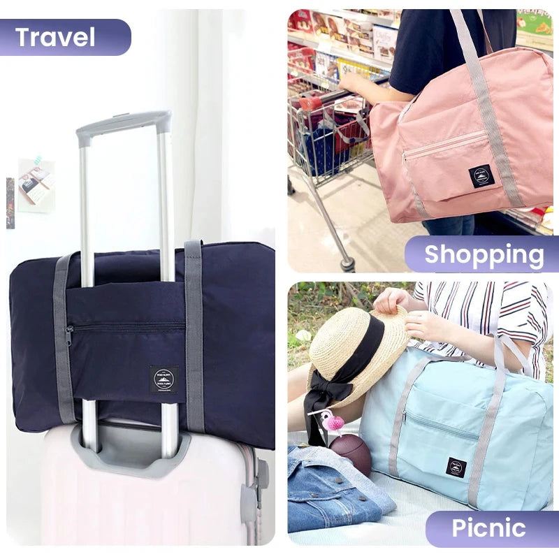 Foldable Travel Duffel Bag, Lightweight Large-Capacity Carry-On For Trips