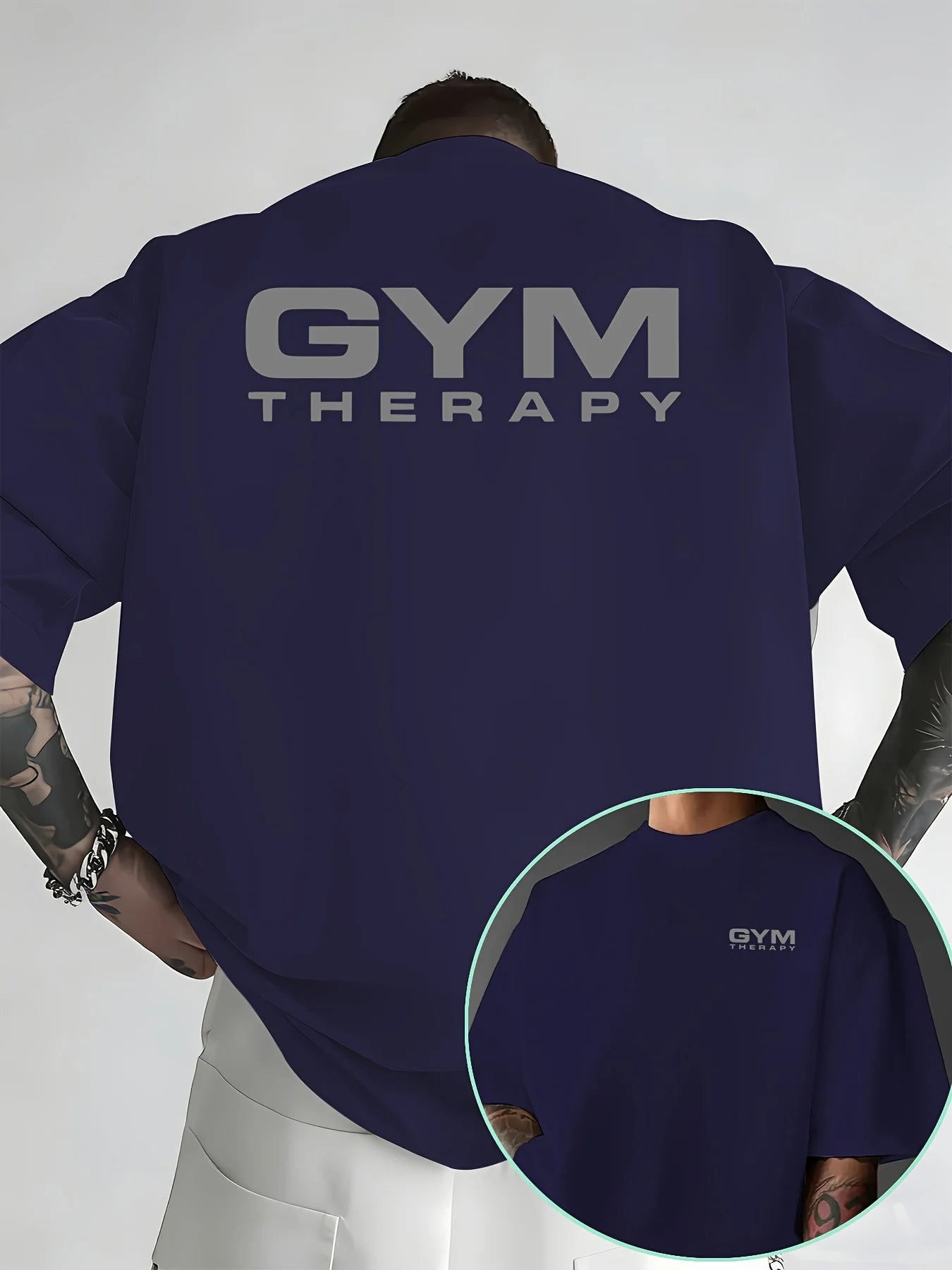 "Gym Therapy" Men’s Premium Cotton T-Shirt, Workout & Casual Wear