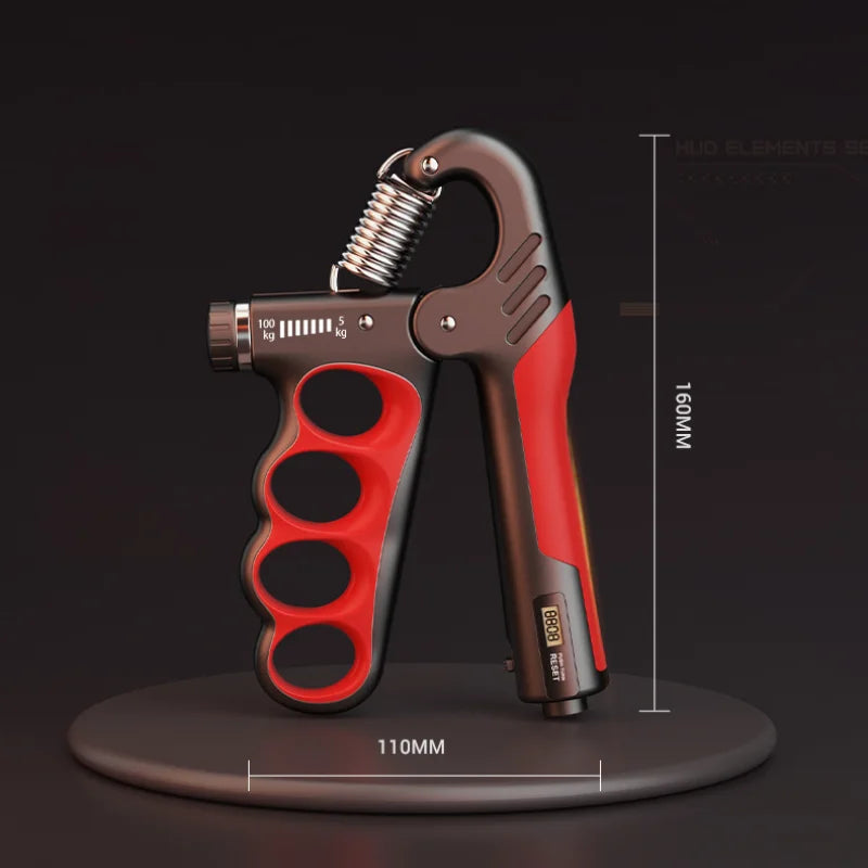 Adjustable Hand Grip Strengthener, 5–100kg Resistance with Digital Counter