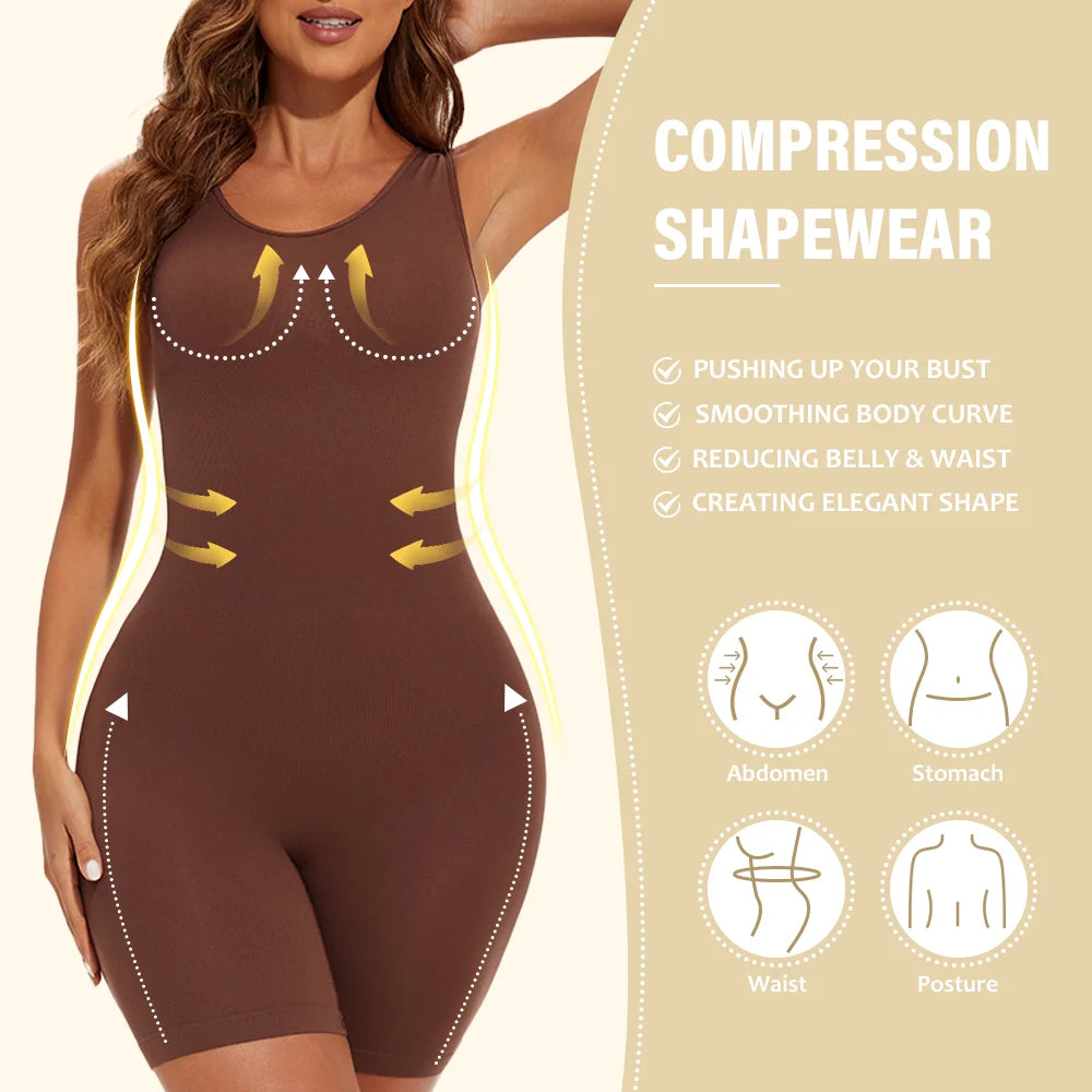 Women’s Seamless Shapewear Bodysuit, Full Coverage Sculpting Body Shaper