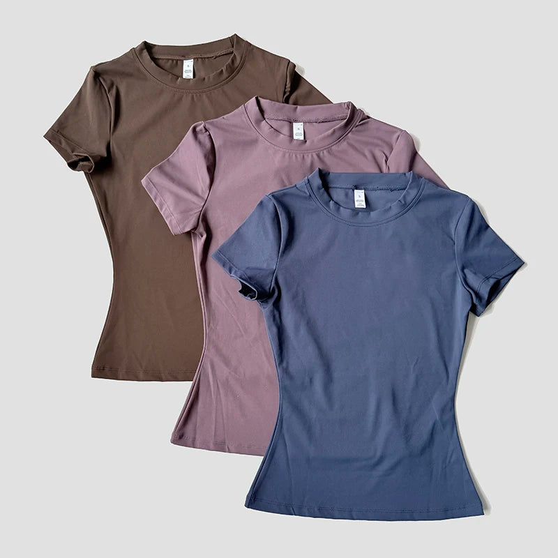 Women’s Seamless Yoga Top, Short Sleeve Fitness & Training T-Shirt