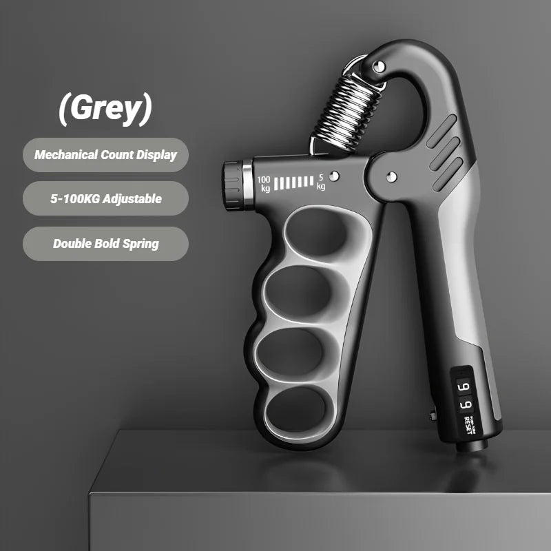 Adjustable Hand Grip Strengthener, 5–100kg Resistance with Digital Counter