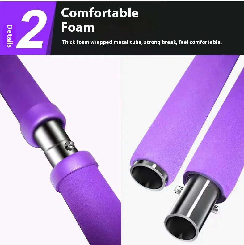 Pilates Bar Kit, Adjustable Fitness Stick with Resistance Bands