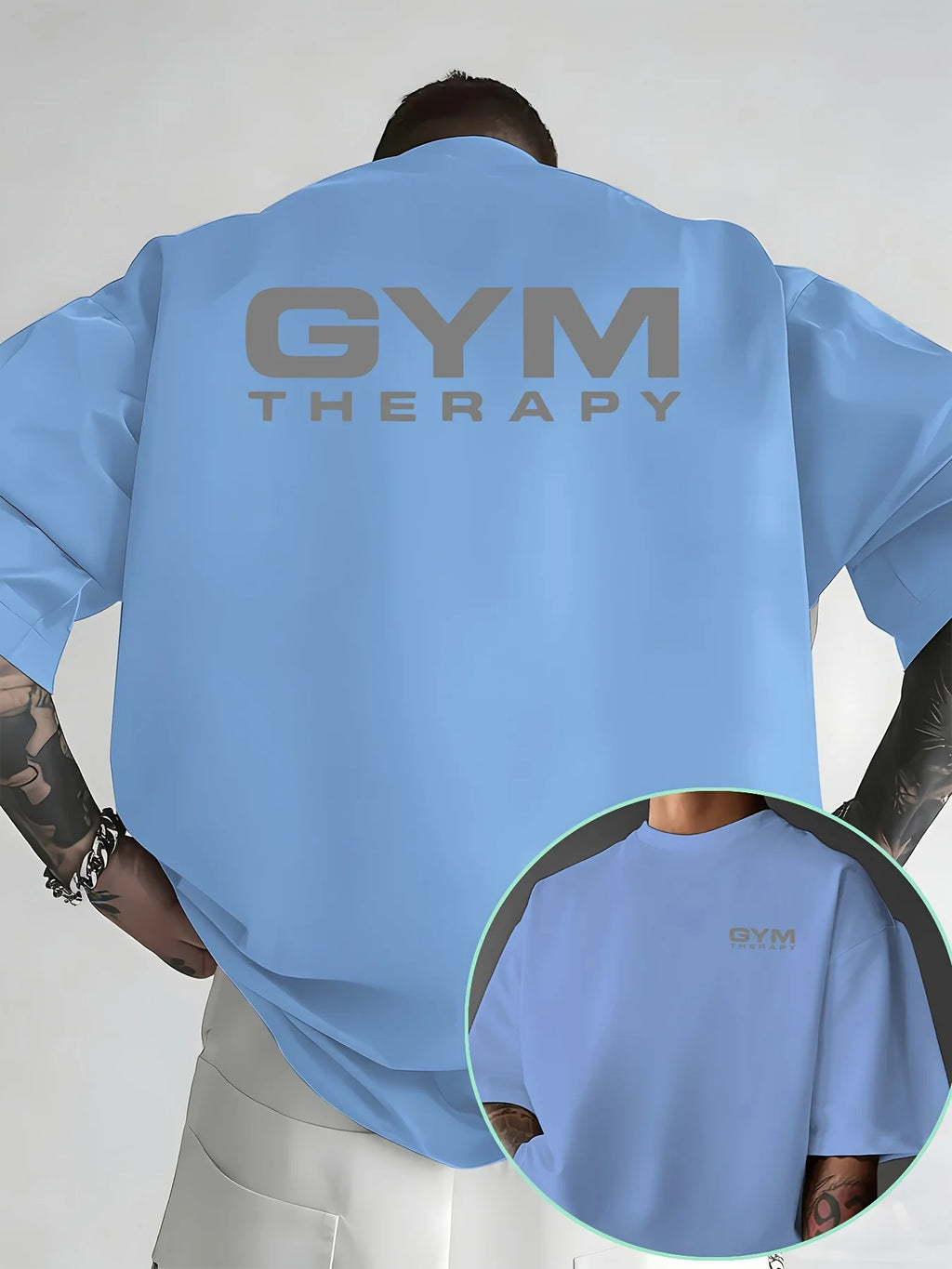 "Gym Therapy" Men’s Premium Cotton T-Shirt, Workout & Casual Wear