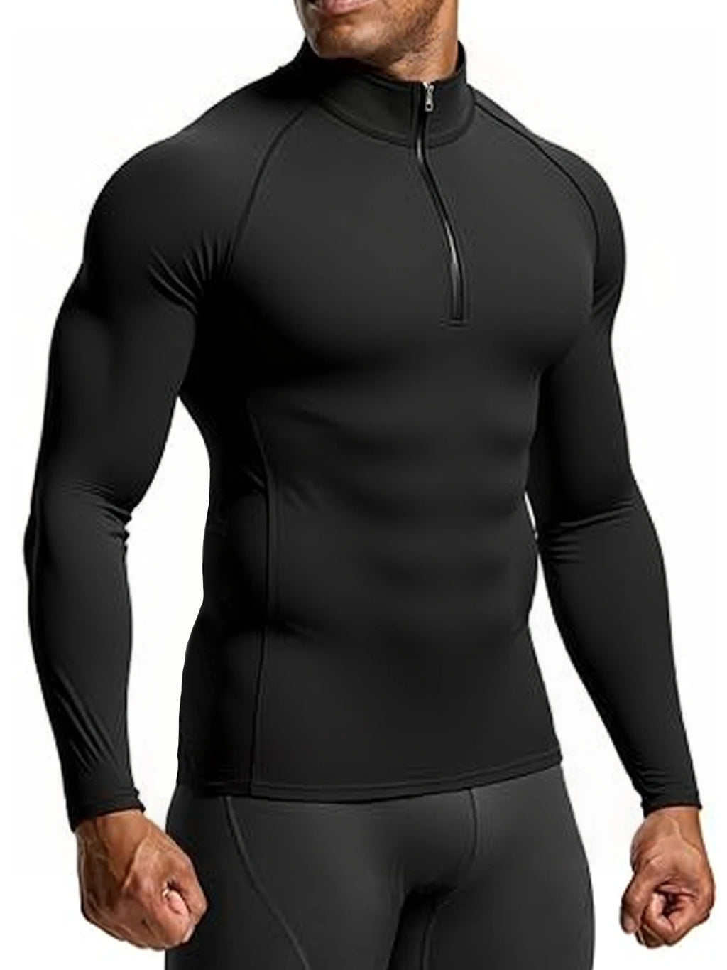 Men's Long Sleeve Performance Training Top, Quick-Dry Breathable Gym & Running Shirt
