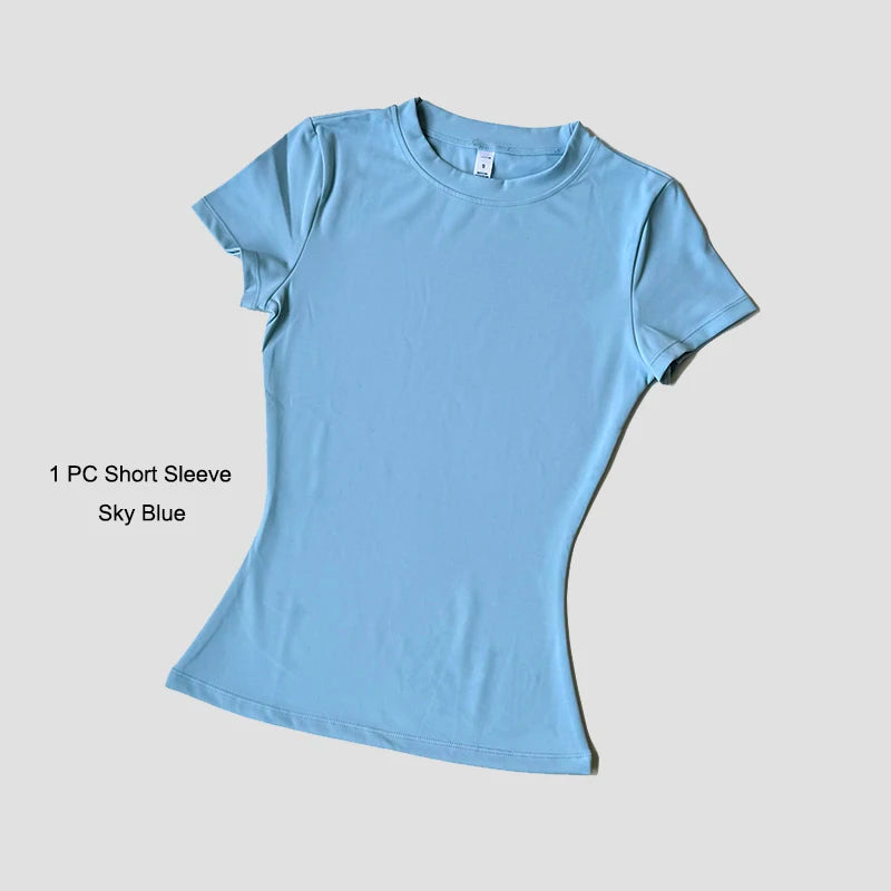Women’s Seamless Yoga Top, Short Sleeve Fitness & Training T-Shirt