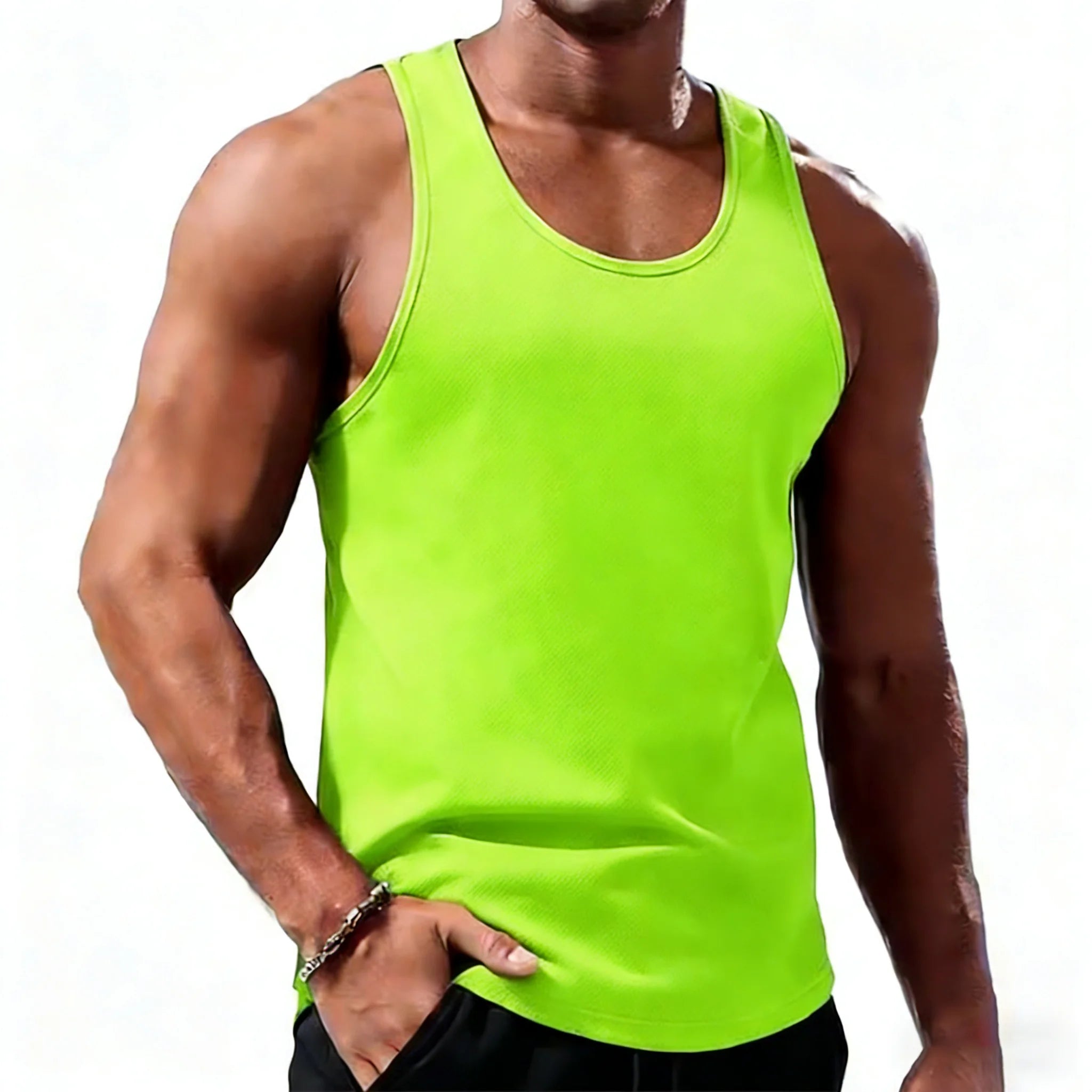 Men’s Mesh Gym Vest, Breathable Sleeveless Training Tank Top