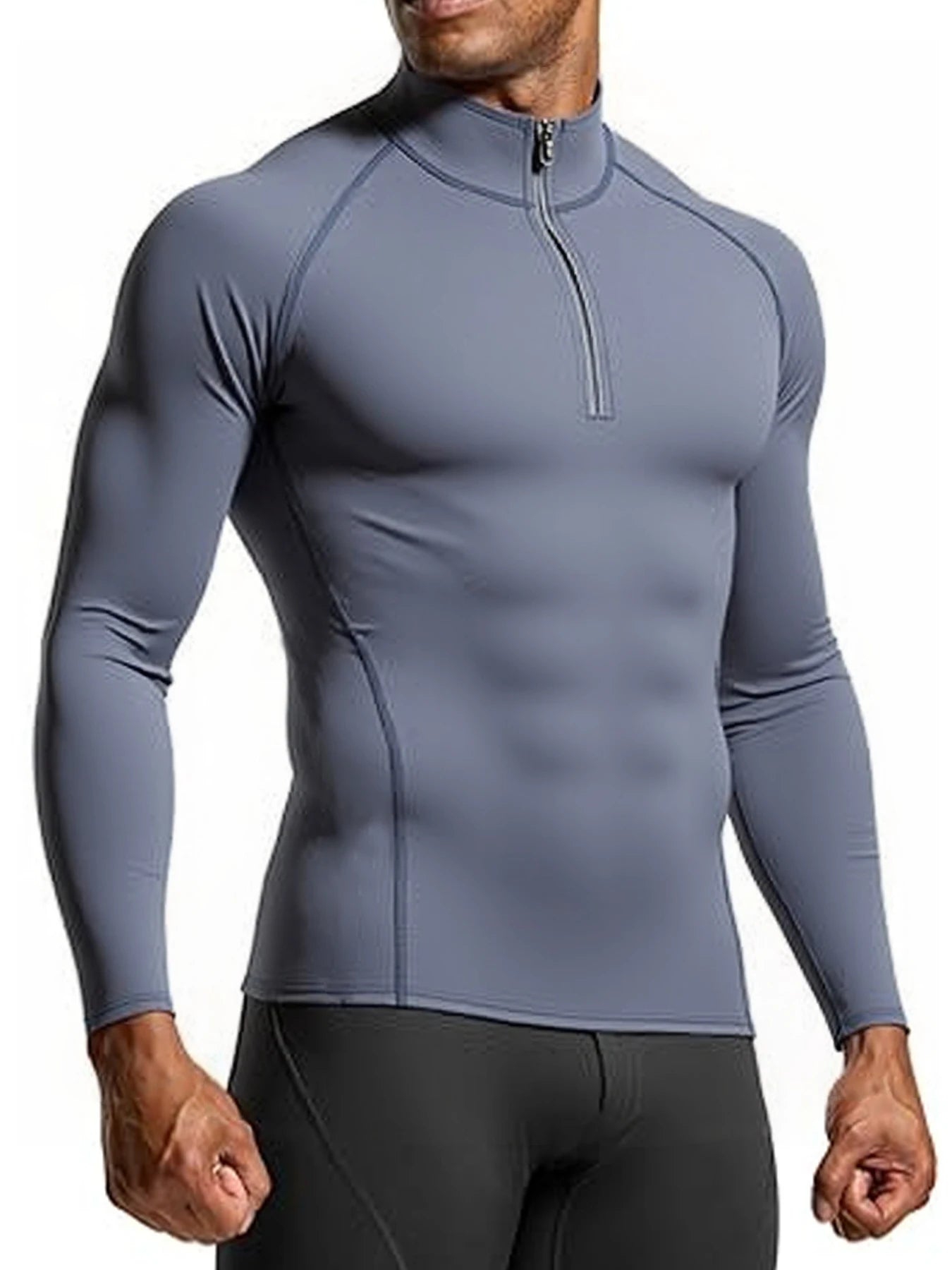 Men's Long Sleeve Performance Training Top, Quick-Dry Breathable Gym & Running Shirt