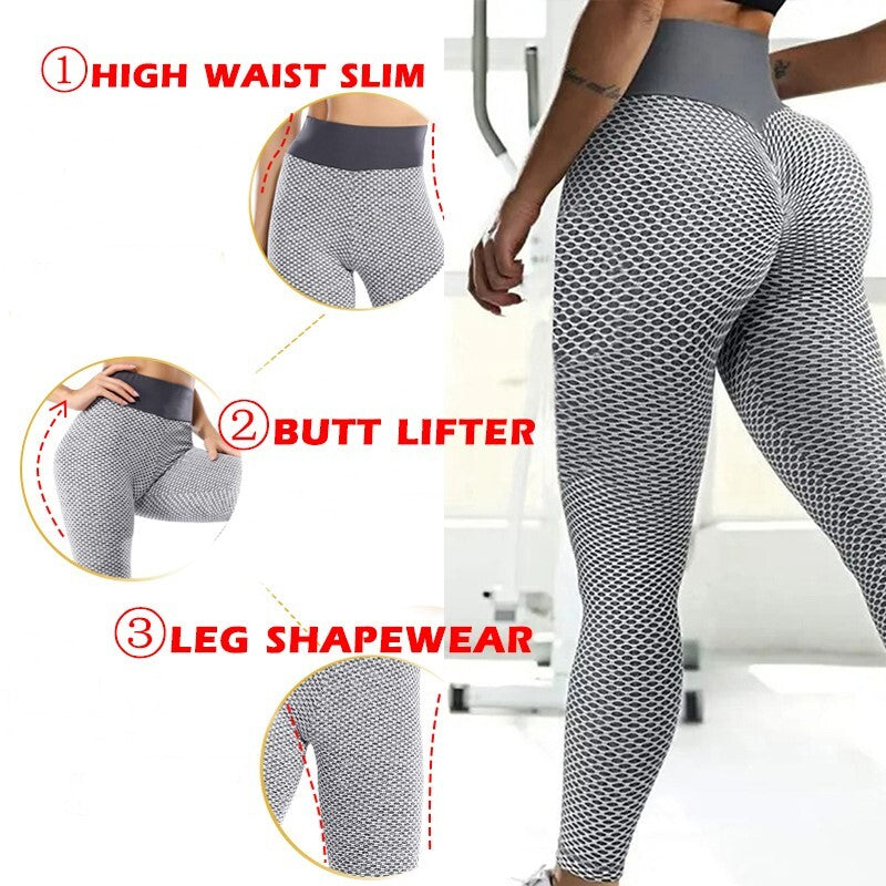 Women Anti-Cellulite Yoga Gym Pants Push up Tik Tok Leggings Bum Butt Lift Sport